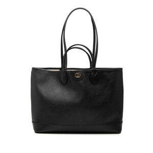 Gucci Double Tote Black Leather